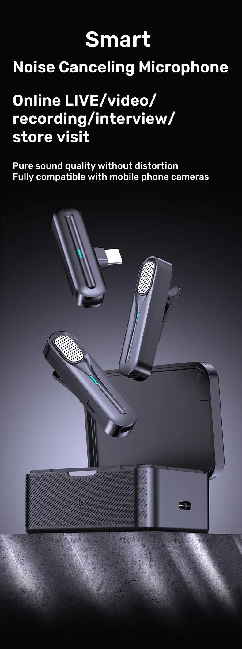 wireless lapel microphone with speaker