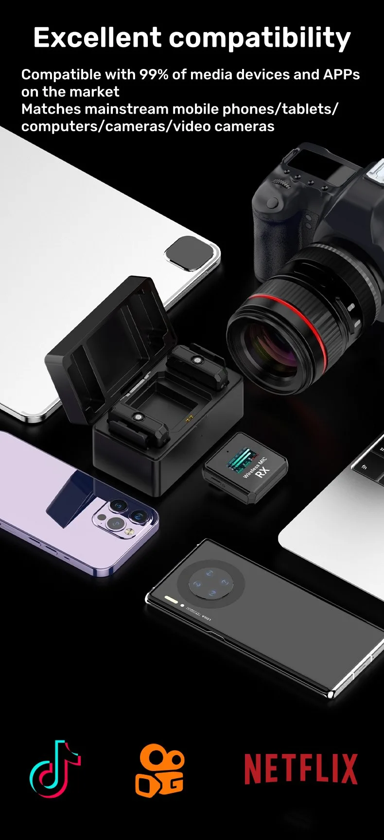 bluetooth collar mic for video recording