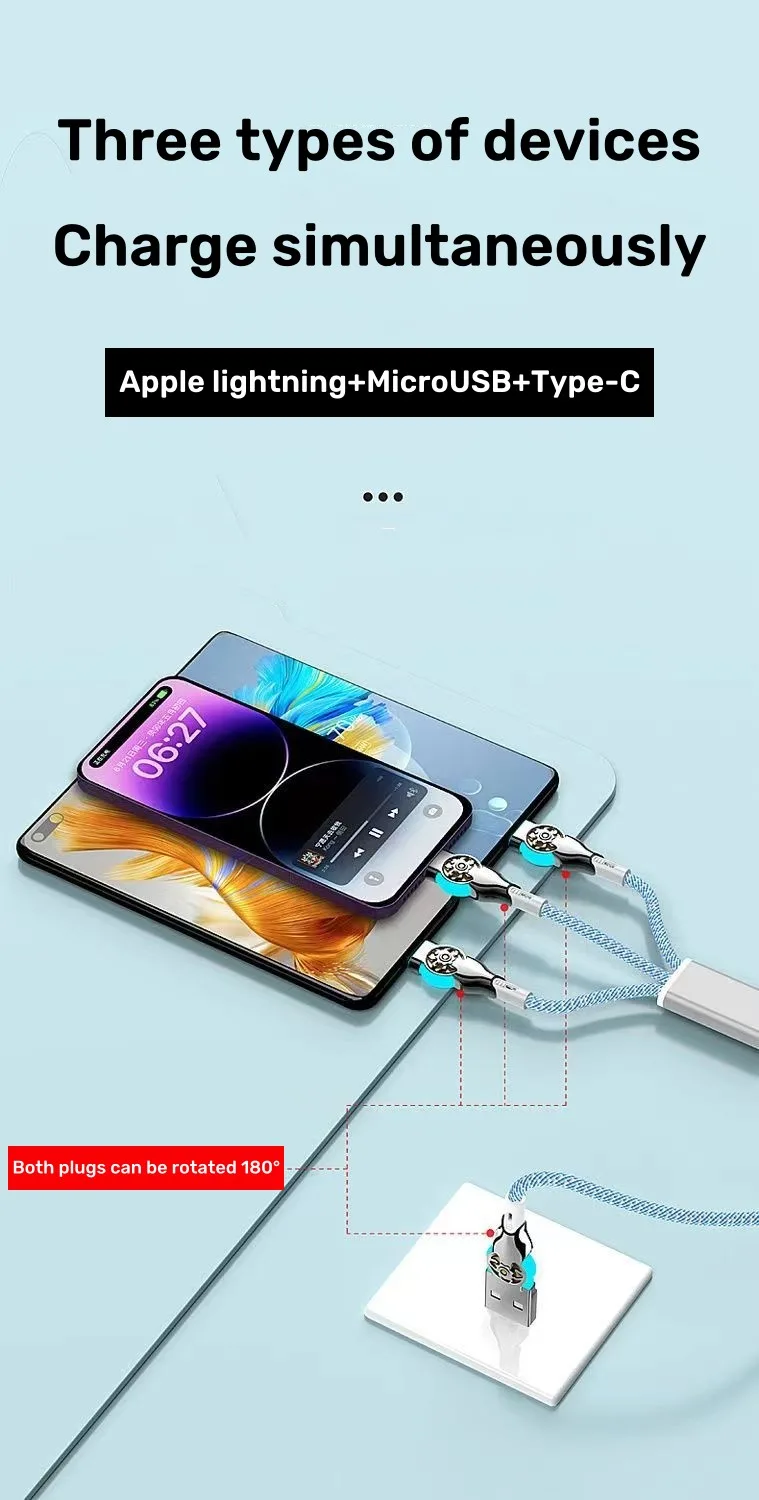 rotatable charging cable