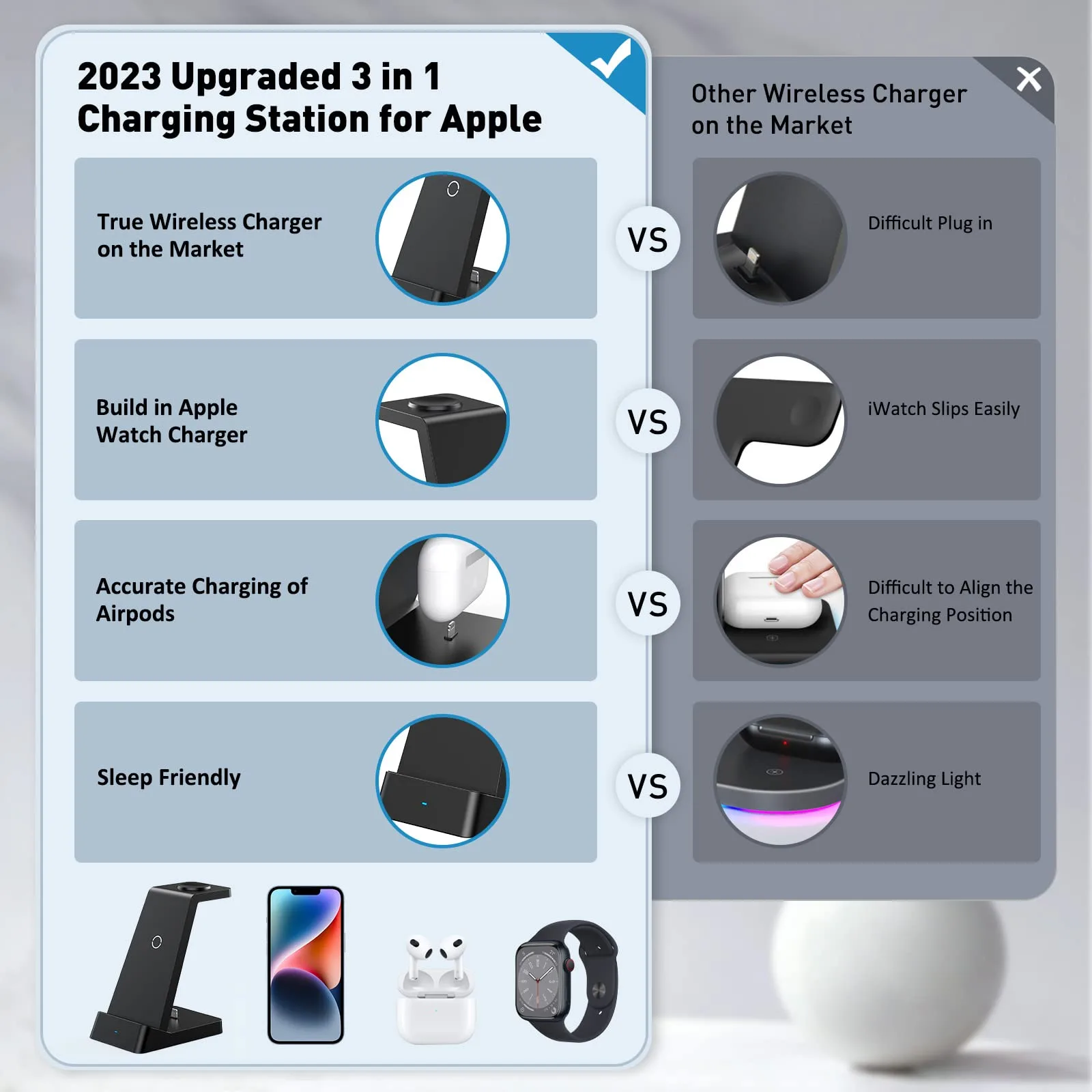 3 in 1 wireless charging station