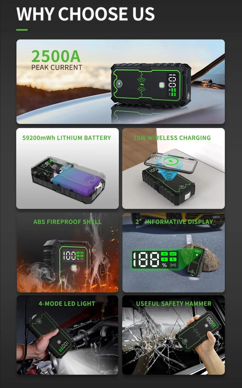 portable car battery jump starter