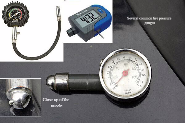 Illustrated guide to using a tire pressure gauge