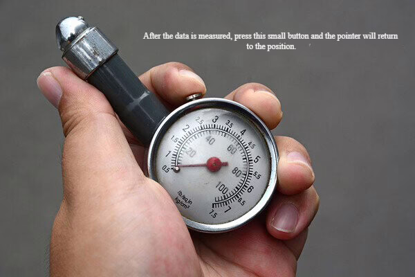 Illustrated guide to using a tire pressure gauge