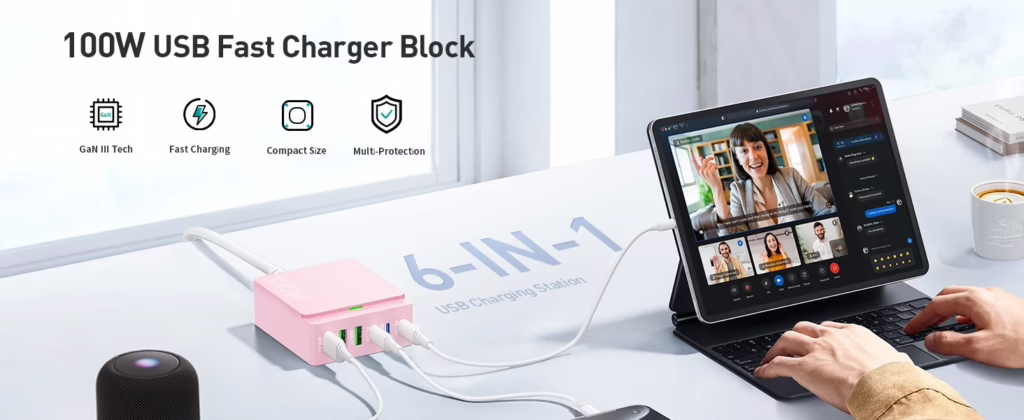 100w usb fast charger block